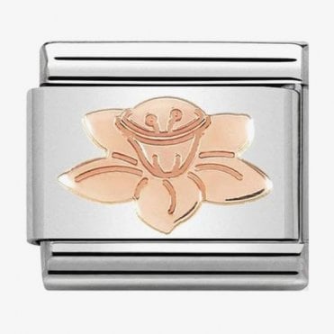 Classic Rose Gold Daffodil Charm