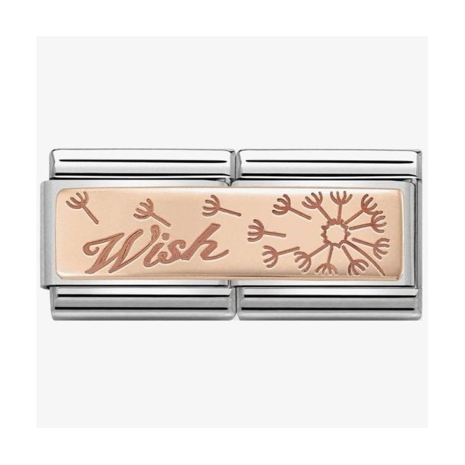 NOMINATION ITALY Classic Rose Gold Double Link Wish with Flower Charm
