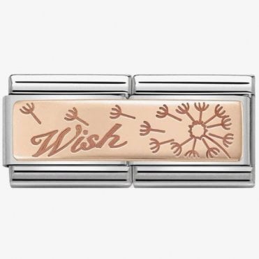 Classic Rose Gold Double Link Wish with Flower Charm