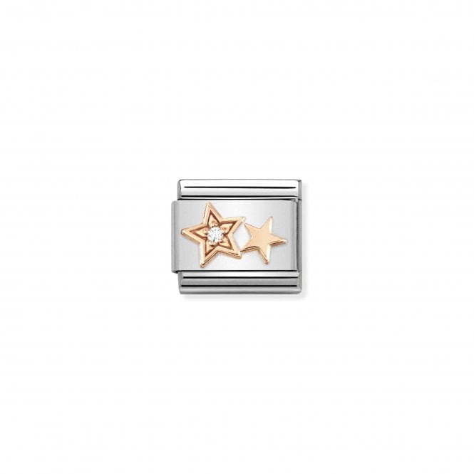 NOMINATION ITALY Classic Rose Gold Double Star with CZ Charm