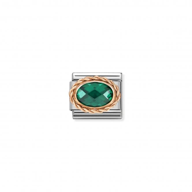 NOMINATION ITALY Classic Rose Gold Emerald Green CZ Charm
