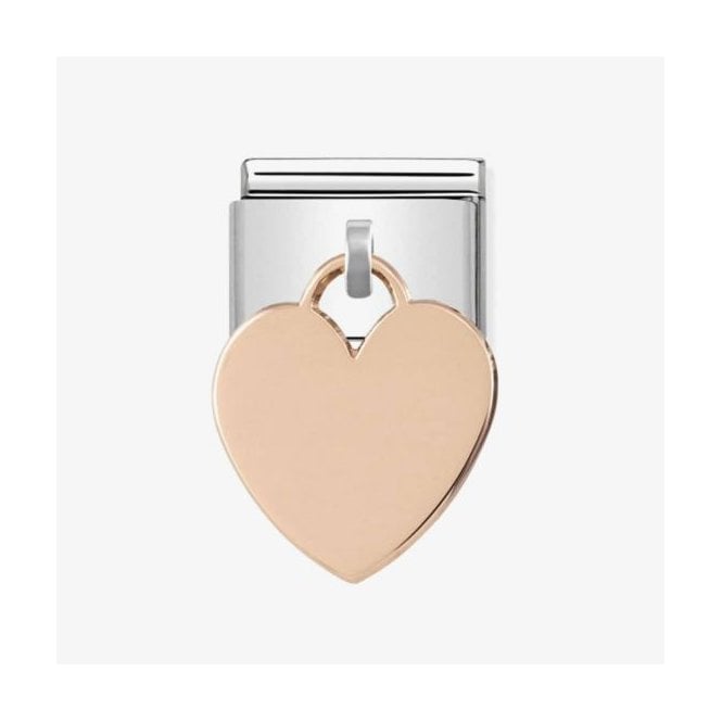 NOMINATION ITALY Classic Rose Gold Engravable Heart Pendant Charm