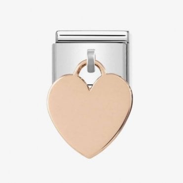 Classic Rose Gold Engravable Heart Pendant Charm
