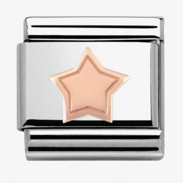 Classic Rose Gold Engraved Star Charm