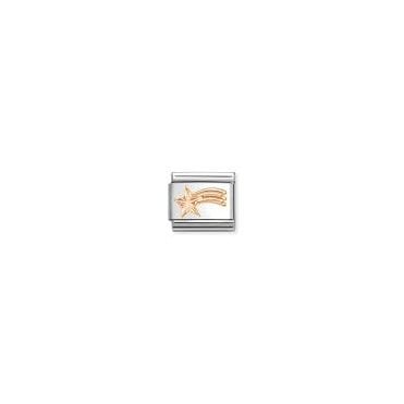 Classic Rose Gold Etched Shooting Star Charm