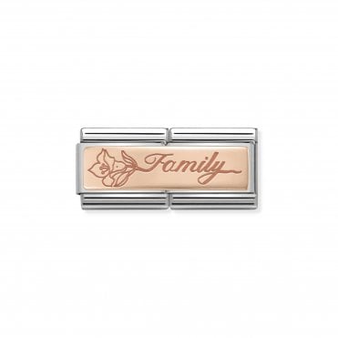 Classic Rose Gold Family Double Charm