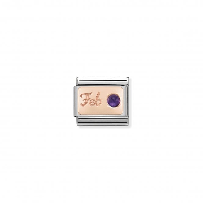 NOMINATION ITALY Classic Rose Gold February Amethyst Charm