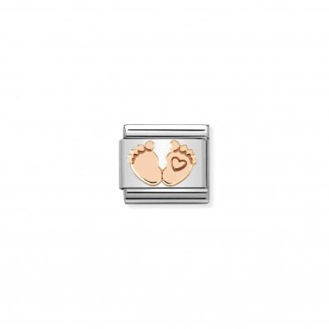 Classic Rose Gold Feet with Heart Charm
