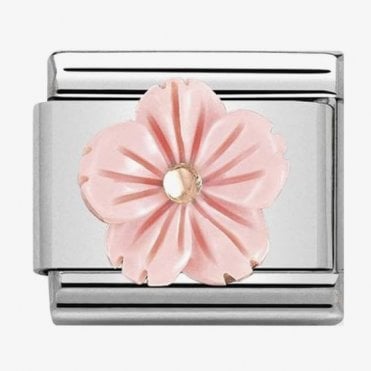 Classic Rose Gold Flower in Coral Charm