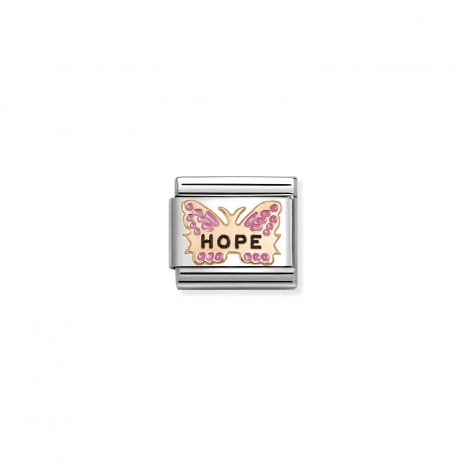 NOMINATION ITALY Classic Rose Gold FUCSIA Butterfly HOPE Charm