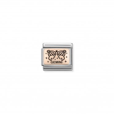 Classic Rose Gold Gemini Charm