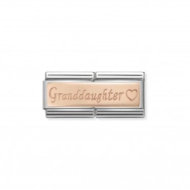 Classic Rose Gold Granddaughter Double Charm