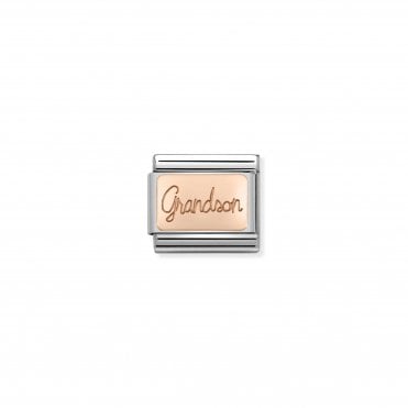 Classic Rose Gold Grandson Charm