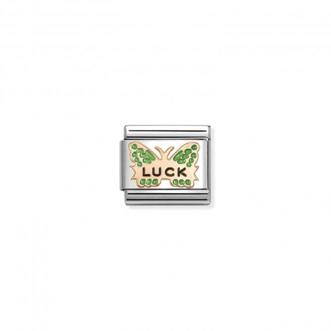 NOMINATION ITALY Classic Rose Gold Green Butterfly LUCK Charm