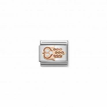 Classic Rose Gold Hand of Fatima with CZ Charm