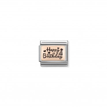 Classic Rose Gold Happy Birthday Charm