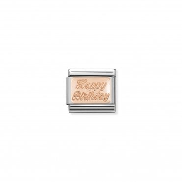 Classic Rose Gold Happy Birthday Charm