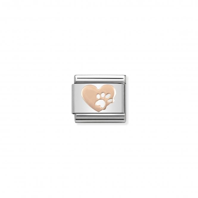NOMINATION ITALY Classic Rose Gold Heart with Paw Charm