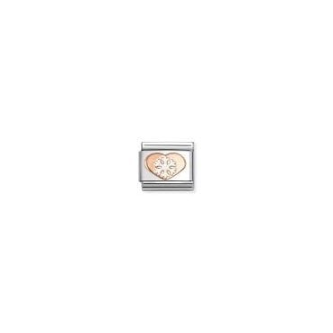 Classic Rose Gold Heart with Snowflake Charm