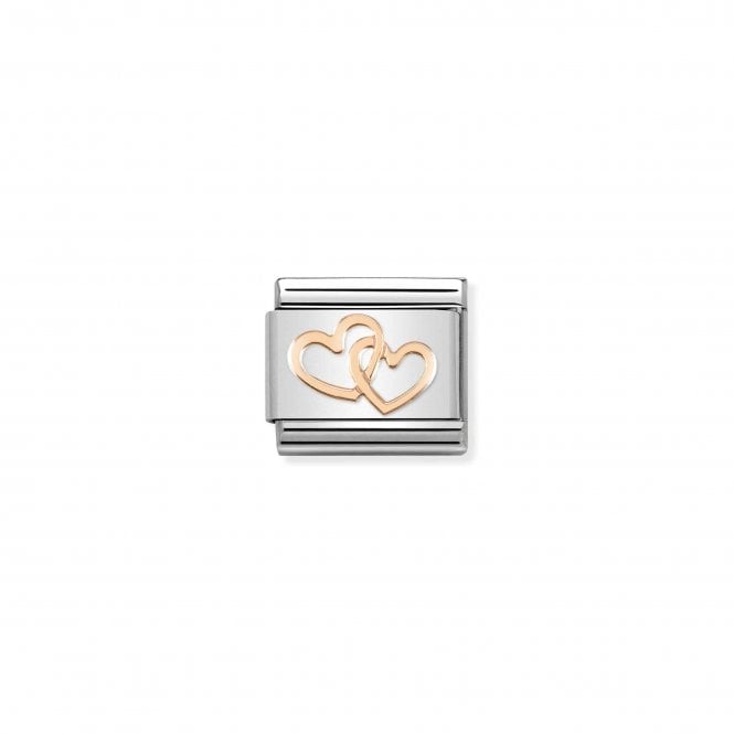 NOMINATION ITALY Classic Rose Gold Hearts Intertwined Charm