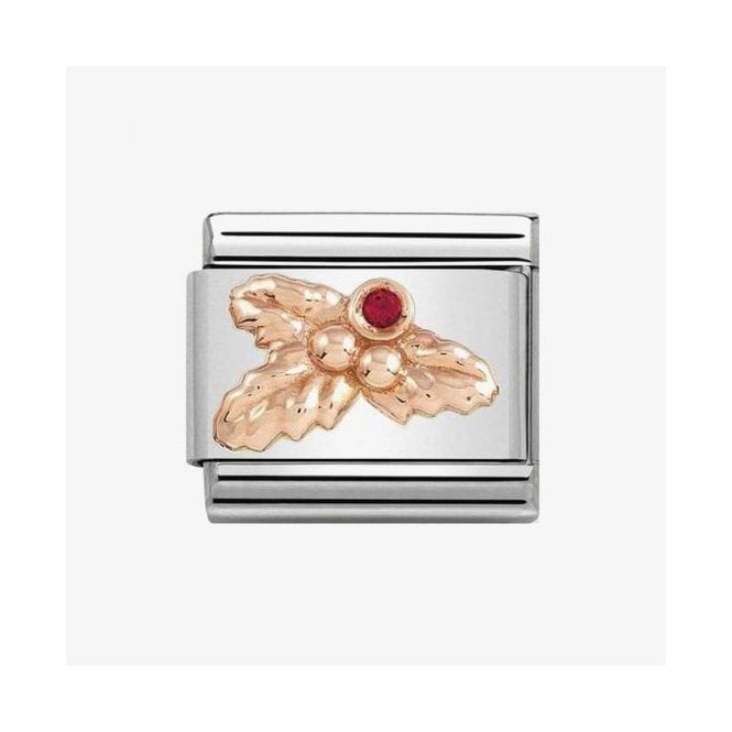 NOMINATION ITALY Classic Rose Gold Holly with Red CZ Charm