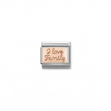 Classic Rose Gold I Love Family Charm
