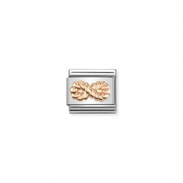 Classic Rose Gold Infinity Textured Charm