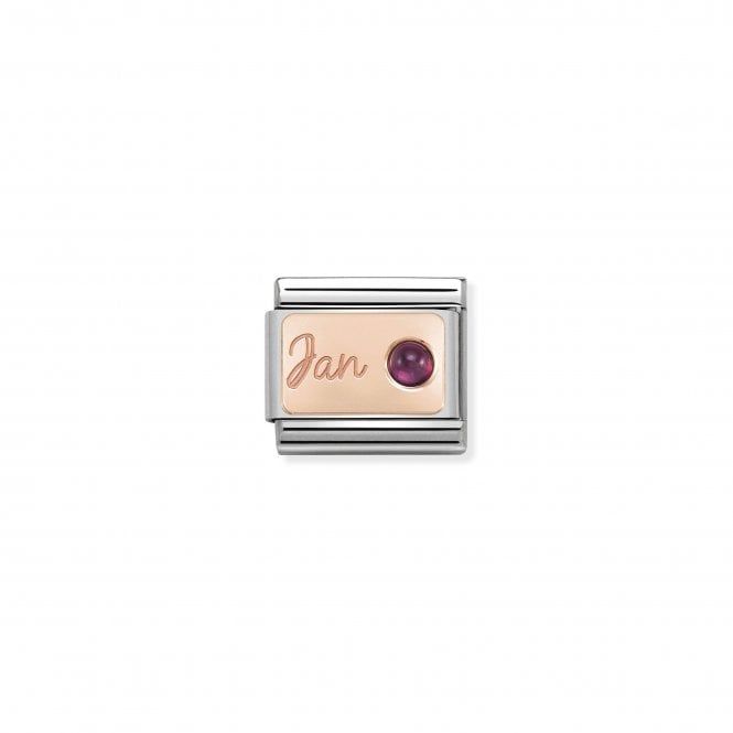 NOMINATION ITALY Classic Rose Gold January Garnet Charm