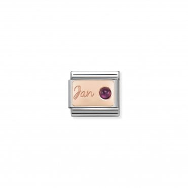 Classic Rose Gold January Garnet Charm