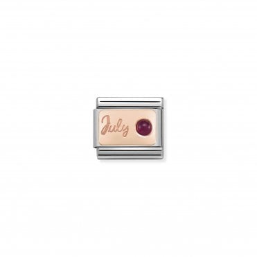 Classic Rose Gold July Ruby Charm