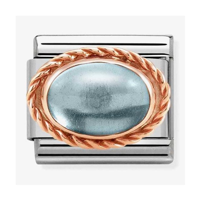 NOMINATION ITALY Classic Rose Gold Light Blue Topaz Charm