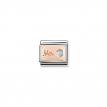 Classic Rose Gold March Aquamarine Charm