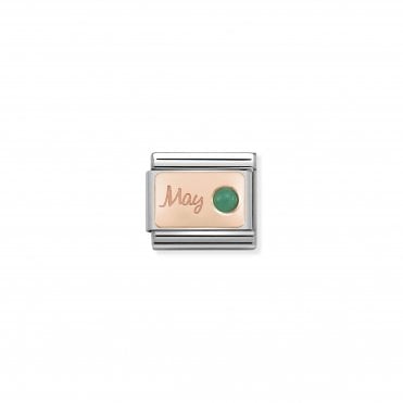 Classic Rose Gold May Emerald Charm