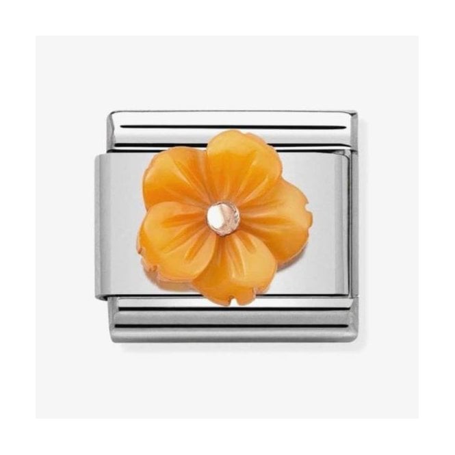 NOMINATION ITALY Classic Rose Gold Mother of Pearl Orange Flower Charm