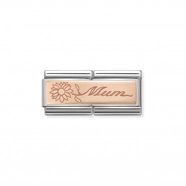 Classic Rose Gold Mum Double Charm