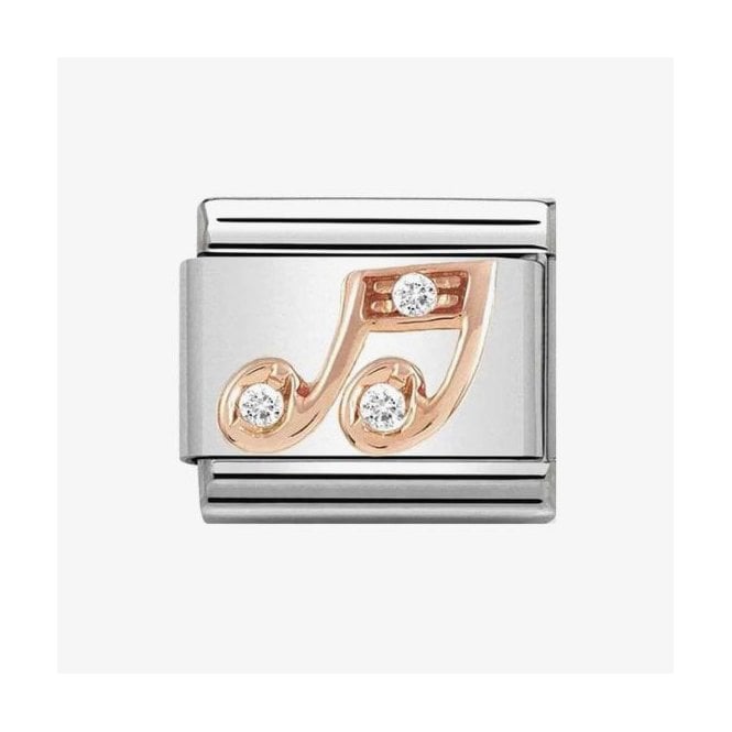NOMINATION ITALY Classic Rose Gold Musical Note with CZ Charm