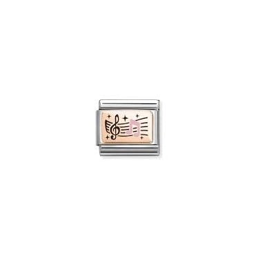 Classic Rose Gold Musical Notes Charm