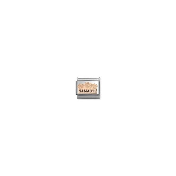 NOMINATION ITALY Classic Rose Gold Namaste with Flowers Charm