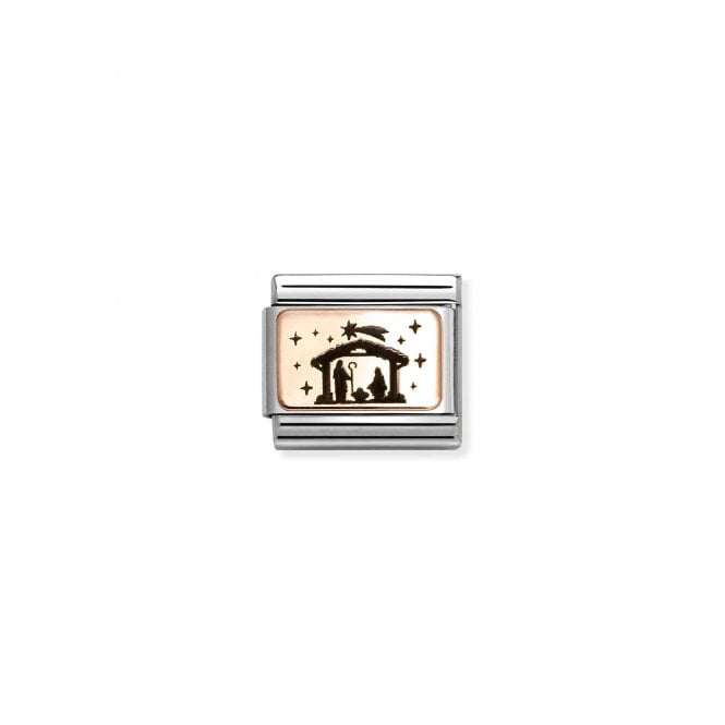 NOMINATION ITALY Classic Rose Gold Nativity Plate Charm