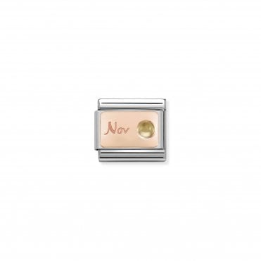 Classic Rose Gold November Citrine Charm