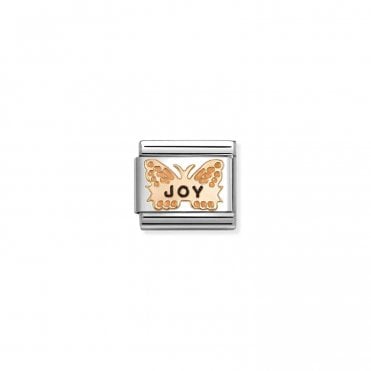 Classic Rose Gold Orange Butterfly JOY Charm