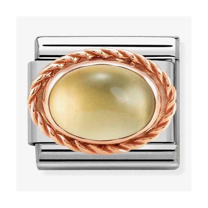 NOMINATION ITALY Classic Rose Gold Oval with Citrine Charm