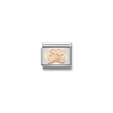 Classic Rose Gold Padlock Hearts Charm