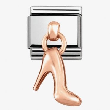 Classic Rose Gold Pendant High Heel Shoe Charm