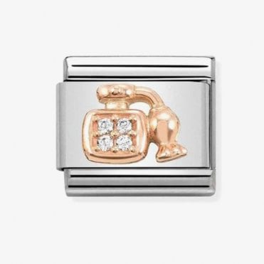 Classic Rose Gold Perfume with CZ Charm