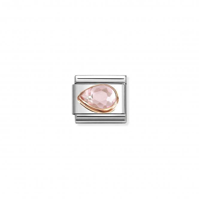 NOMINATION ITALY Classic Rose Gold Pink CZ Left Drop Stone Charm