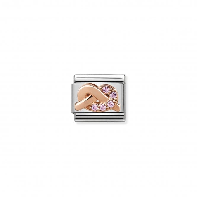 NOMINATION ITALY Classic Rose Gold & Pink CZ Mother And Daughter Bond Knot Charm