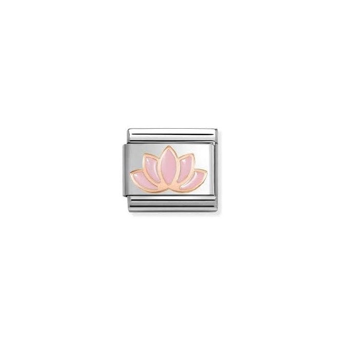 NOMINATION ITALY Classic Rose Gold Pink Lotus Flower Charm