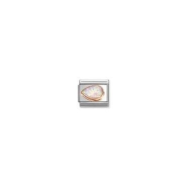 Classic Rose Gold Pink Opal Drop Left Charm