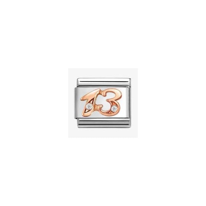 NOMINATION ITALY Classic Rose Gold PVD CZ 13 Charm
